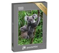 puzzleYOU : Puzzle de 1000 pièces « Bébé Koala sur Le Dos de sa mère au Zoo de Taipei, Taïwan »