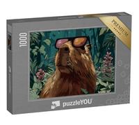 puzzleYOU : Puzzle de 1000 pièces « Capybara élégant avec Lunettes de Soleil »