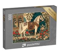 puzzleYOU : Puzzle de 1000 pièces « Cheval à décor Oriental dans la roseraie »