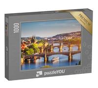 puzzleYOU : Puzzle de 1000 pièces « Coucher de Soleil sur Le Pont Charles à Prague, Moldavie, République tchèque »