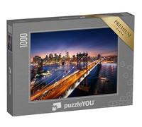 puzzleYOU : Puzzle de 1000 pièces « Coucher de Soleil sur Manhattan et Le Pont de Brooklyn, New York »