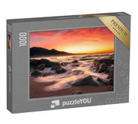 puzzleYOU : Puzzle de 1000 pièces « Coucher de Soleil sur Une Baie rocheuse près d'Aregno Plage en Balagne en Corse »