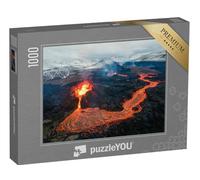 puzzleYOU : Puzzle de 1000 pièces « Coulées de Lave sur Un Volcan Actif en Islande »