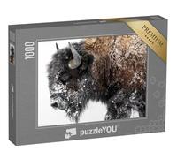 puzzleYOU : Puzzle de 1000 pièces « des Bisons d'europe en Route vers la Neige »