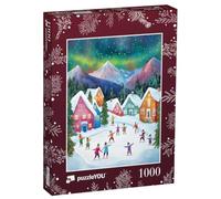 puzzleYOU : Puzzle de 1000 pièces « des Enfants Font du Patin à Glace au Pays Magique des Merveilles Hivernales »