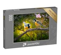 puzzleYOU : Puzzle de 1000 pièces « Deux mésanges charbonnières dans la forêt des Contes »