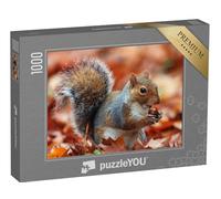 puzzleYOU : Puzzle de 1000 pièces « Écureuil en Automne avec Gland »