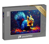 puzzleYOU : Puzzle de 1000 pièces « Écureuil irisé sur Le carrousel de Couleurs »