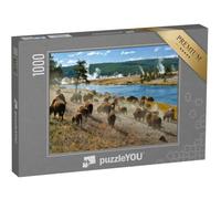 puzzleYOU : Puzzle de 1000 pièces « Eine Bisonherde am Firehole River im Yellowstone Nationalpark »
