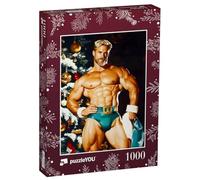 puzzleYOU : Puzzle de 1000 pièces « Embrasse-Moi, Petit Assistant Sexy du Père Noël »