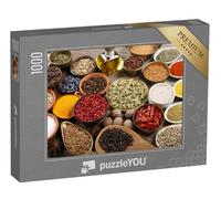 puzzleYOU : Puzzle de 1000 pièces « Épices aromatiques dans des Bols en métal et en céramique »