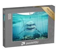 puzzleYOU : Puzzle de 1000 pièces « Face à Face avec Un Grand Requin Blanc »