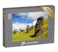 puzzleYOU : Puzzle de 1000 pièces « Figurines de Pierre Moais dans Le Parc National de Rapa NUI, Île de Pâques, Chili »