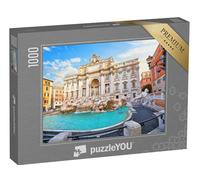 puzzleYOU : Puzzle de 1000 pièces « Fontaine de Trevi avec Maisons médiévales, Rome, Italie »