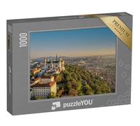 puzzleYOU : Puzzle de 1000 pièces « La basilique Notre-Dame de Fourvière et la Tour métallique au Lever du Soleil à Lyon »