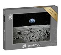 puzzleYOU : Puzzle de 1000 pièces « La Surface de la Lune, la Terre en arrière-Plan »