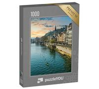 puzzleYOU : Puzzle de 1000 pièces « La Vieille Ville de Lyon sur Le Rhône par Une Belle journée de Printemps »