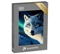 puzzleYOU : Puzzle de 1000 pièces « Le Loup Arctique Brille dans l’obscurité »