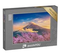 puzzleYOU : Puzzle de 1000 pièces « Le Mont Fuji et Les cerisiers en Fleurs Un Soir de Printemps, Japon »