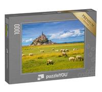 puzzleYOU : Puzzle de 1000 pièces « Le Mont Saint-Michel avec des Moutons dans de Verts pâturages, Normandie, France »