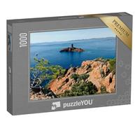 puzzleYOU : Puzzle de 1000 pièces « L'île d'or, Vue du Cap du Dramont, Le Hameau de Saint-Raphaël situé dans Le Massif de l'Esterel »