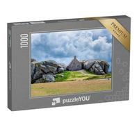 puzzleYOU : Puzzle de 1000 pièces « Maison Entre Les rochers dans Le Village de Meneham, Kerlouan, Finistere, Bretagne, France »