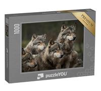 puzzleYOU : Puzzle de 1000 pièces « Meute de Loups Gris dans la forêt »