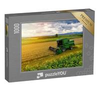 puzzleYOU : Puzzle de 1000 pièces « Moissonneuse-batteuse au Travail dans Un Champ de blé »