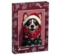 puzzleYOU : Puzzle de 1000 pièces « Noël avec Corgi Polly »