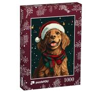 puzzleYOU : Puzzle de 1000 pièces « Noël avec Le Golden Retriever Amie »