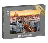 puzzleYOU : Puzzle de 1000 pièces « Panorama Impressionnant de la Gran Via, Madrid, Espagne »