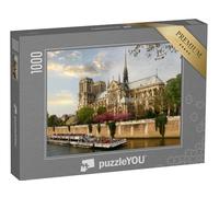 puzzleYOU : Puzzle de 1000 pièces « Paris, Notre-Dame avec Bateau sur la Seine, France »