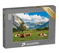 puzzleYOU : Puzzle de 1000 pièces « Pâturage pour Vaches et érables à l'Ahornboden, Montagnes du Karwendel, Tyrol »