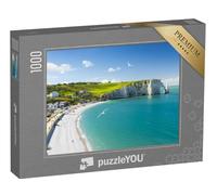 puzzleYOU : Puzzle de 1000 pièces « Paysage panoramique pittoresque sur Les falaises d'Etretat, Normandie, France »