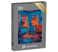 puzzleYOU : Puzzle de 1000 pièces « Petit Robot Domestique aux Couleurs néon »