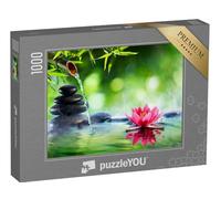 puzzleYOU : Puzzle de 1000 pièces « Pierres de Spa et nénuphar avec Fontaine dans Le Jardin Zen »