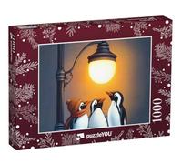 puzzleYOU : Puzzle de 1000 pièces « Pingouins sous Un lampadaire »