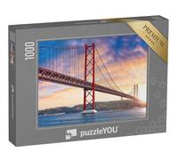 puzzleYOU : Puzzle de 1000 pièces « Ponte 25 de Abril au-Dessus du fleuve Tage à Lisbonne, Portugal »