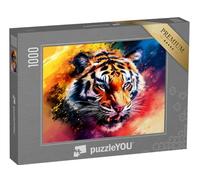 puzzleYOU : Puzzle de 1000 pièces « Pop Art Tiger : Fort et Lumineux »