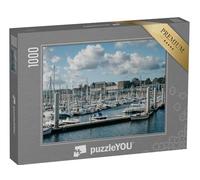 puzzleYOU : Puzzle de 1000 pièces « Port avec des Yachts et Un Bateau dans la Ville de Brest en France »