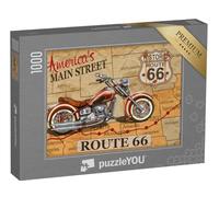 puzzleYOU : Puzzle de 1000 pièces « Poster Moto Vintage : Route 66 »