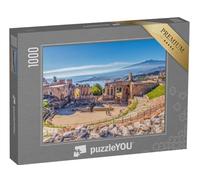 puzzleYOU : Puzzle de 1000 pièces « Théâtre Grec Antique à Taormine Devant Le Volcan Etna, Sicile, Italie »