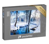 puzzleYOU : Puzzle de 1000 pièces « Un Paysage fluvial enchanteur dans Une forêt hivernale »