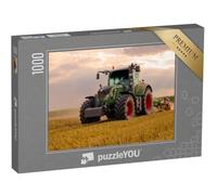 puzzleYOU : Puzzle de 1000 pièces « Un Tracteur Vert laboure Un Champ de céréales »