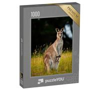 puzzleYOU : Puzzle de 1000 pièces « Une mère Kangourou avec Un Petit Curieux dans sa Poche »