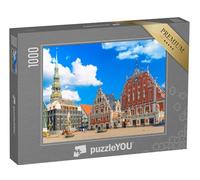 puzzleYOU : Puzzle de 1000 pièces « Vieille Ville avec Ses Monuments célèbres et sa cathédrale à Riga, Lettonie »