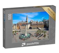 puzzleYOU : Puzzle de 1000 pièces « Ville de Lille (Nord de la France) - Place Principale avec clocher et Vieille Bourse »