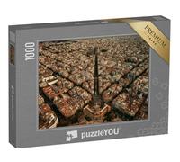 puzzleYOU : Puzzle de 1000 pièces « Vue aérienne de Barcelone : Rues de la Ville, Espagne »