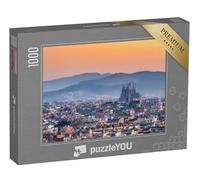puzzleYOU : Puzzle de 1000 pièces « Vue de Barcelone avec la Sagrada Familia au Lever du Soleil, Espagne »