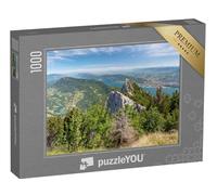 puzzleYOU : Puzzle de 1000 pièces « Vue panoramique de la Dent du Chat au lac du Bourget, en Savoie »